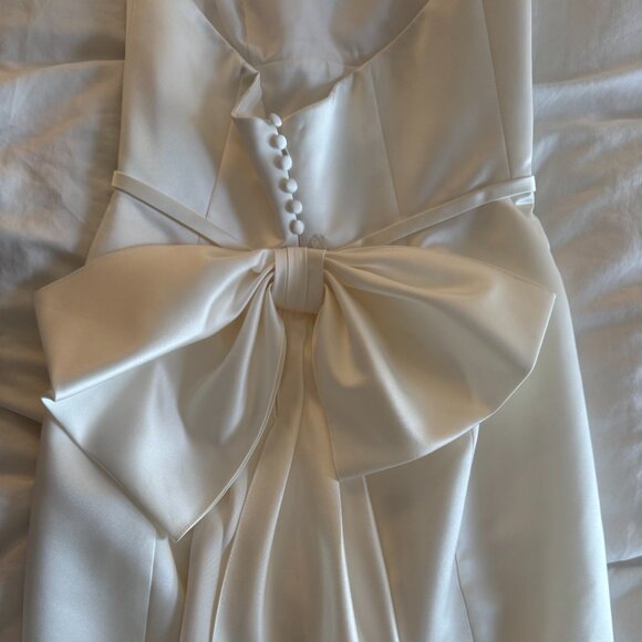 Amsale Willow Duchesse Satin Strapless Dress Size 6 - Picture 7 of 14